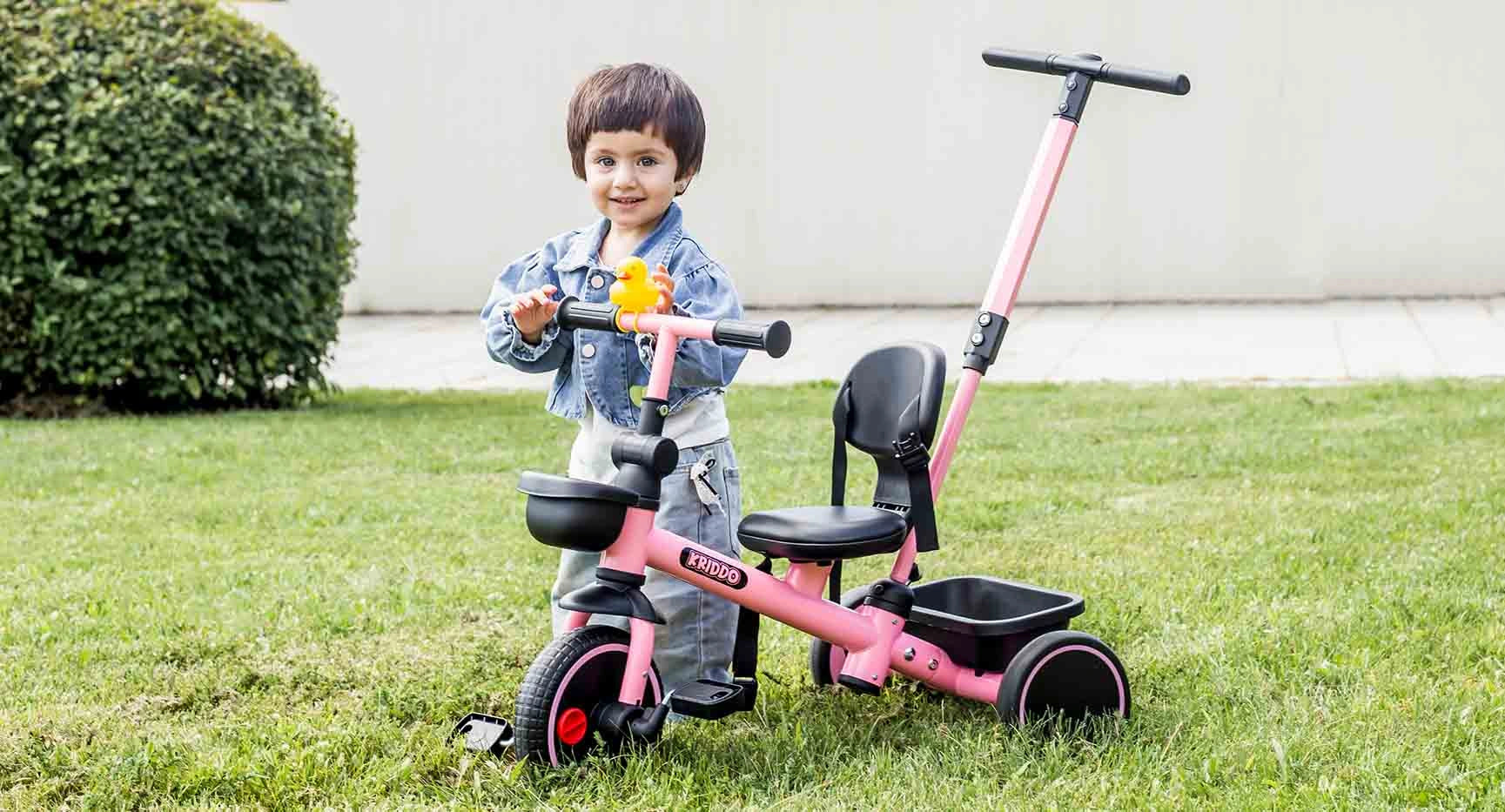 GuidePro Tricycle with Handle to Push: Ride, Steer, Enjoy