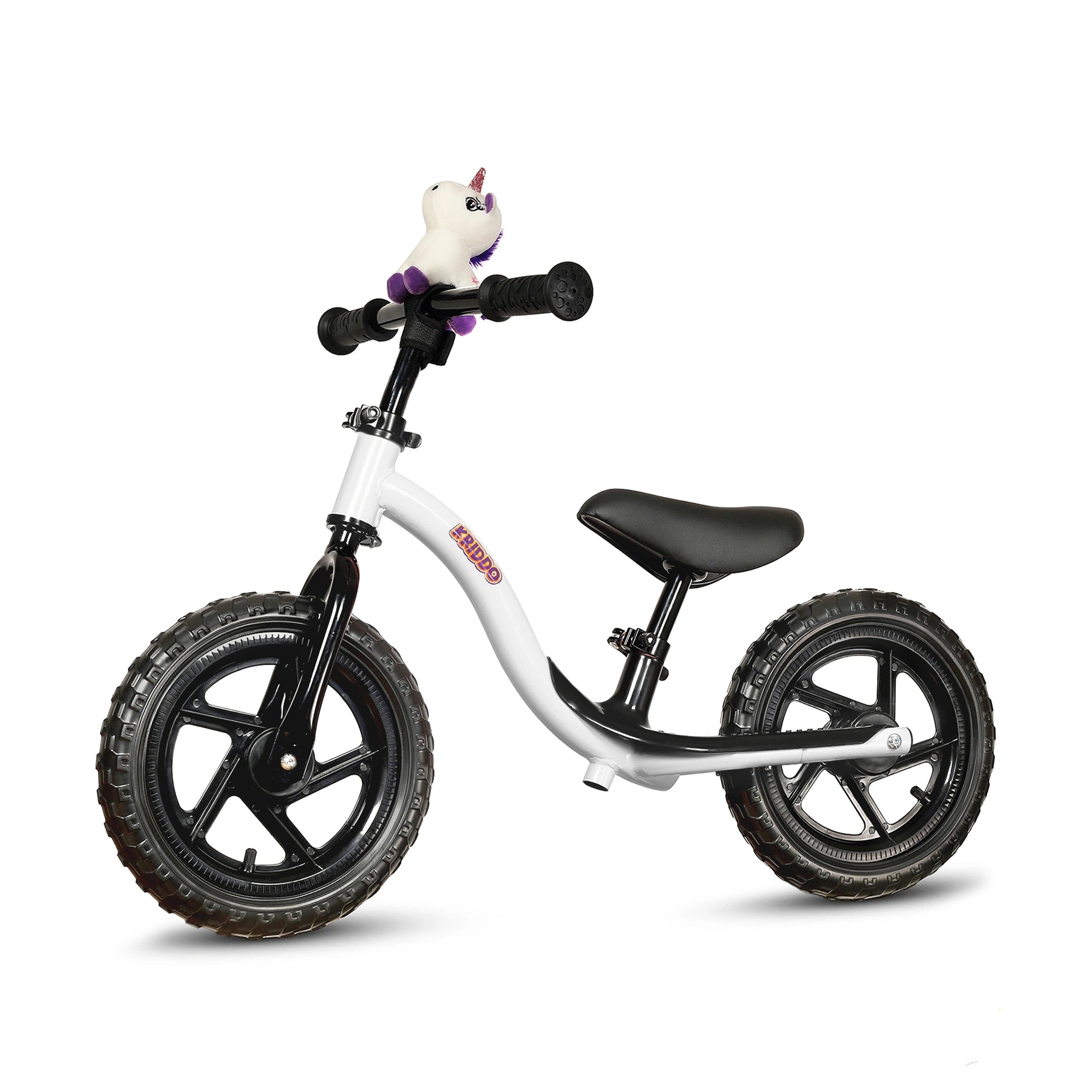 KRIDDO White Toy Balance Bike with Unicorn Toy for 2 to 5 Years Old