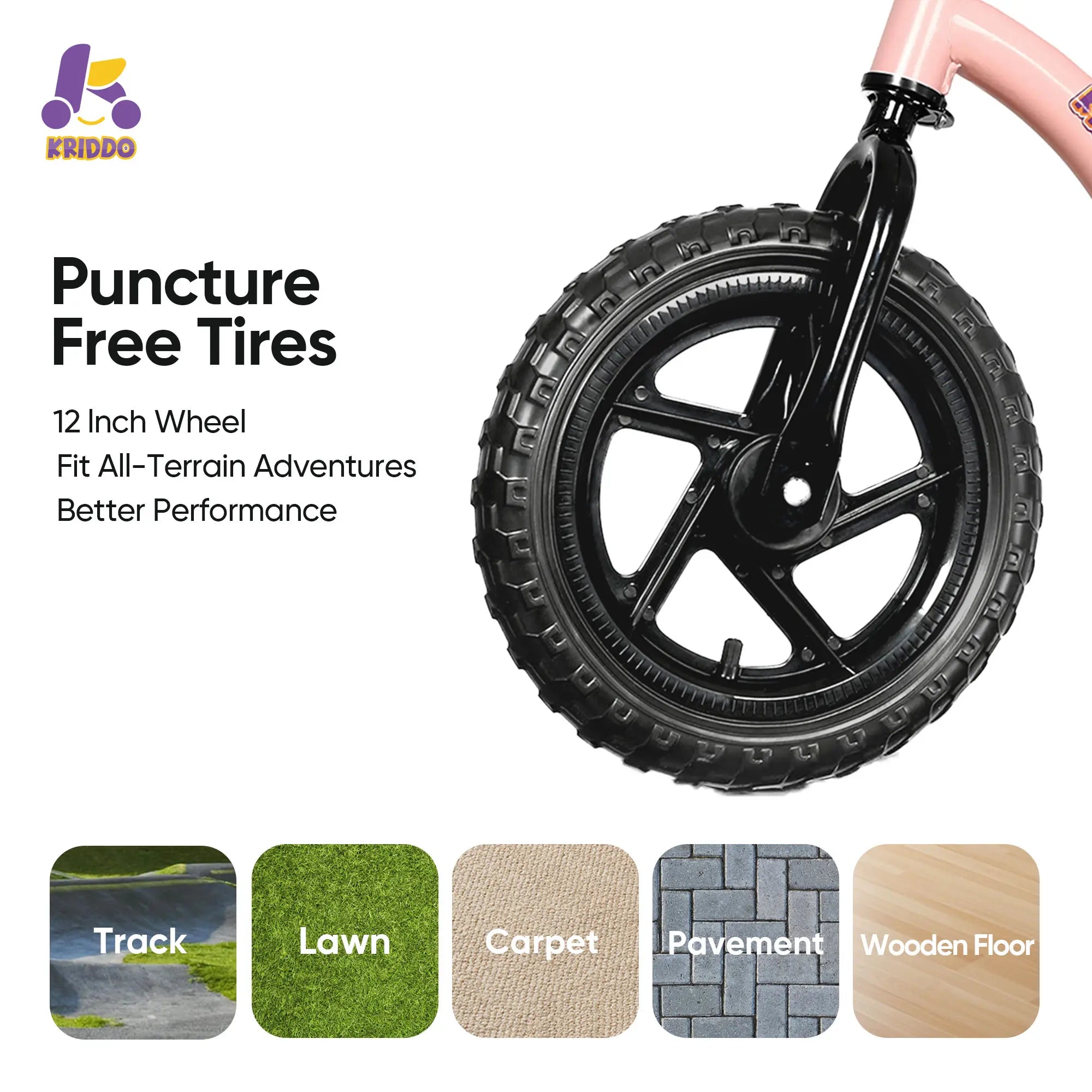 KRIDDO black puncture free tires