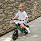 KRIDDO Toddler 12 Inch Balance Bike with Customizable Plate for Ages 2 to 5 Years Green