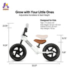 KRIDDO Classic Toddler Balance Bike with Customizable Plate for Ages 2 to 5 Years White