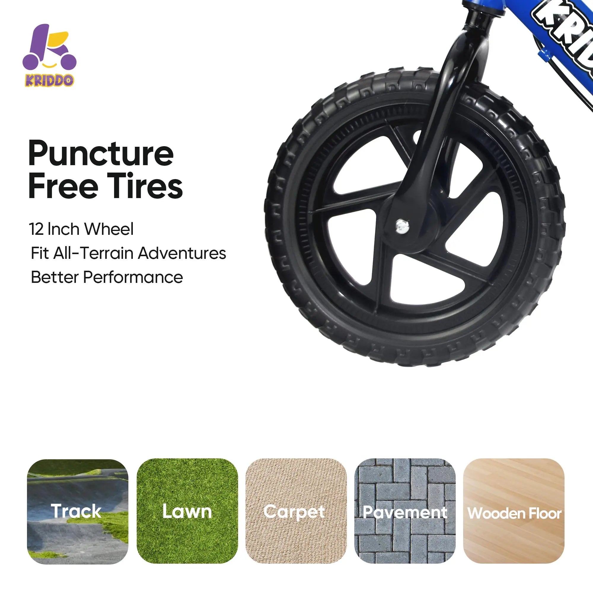 KRIDDO balance bike durable wheel