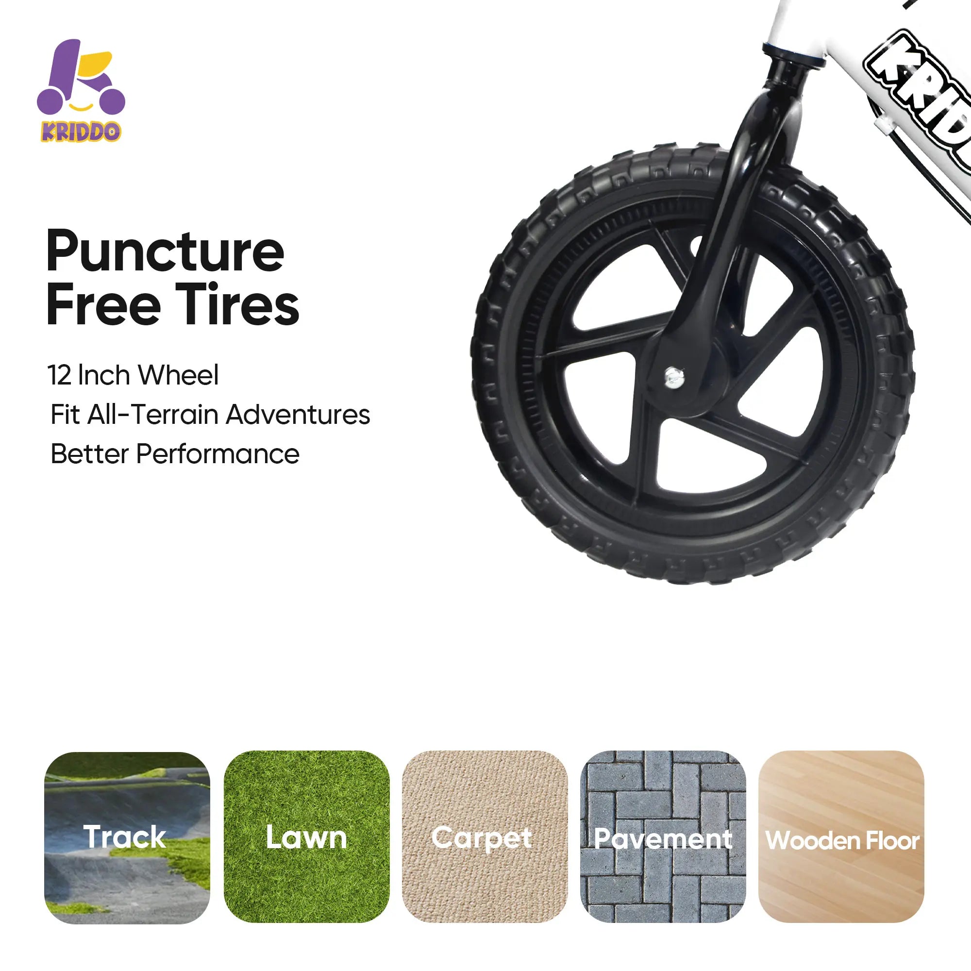 KRIDDO balance bike durable wheel