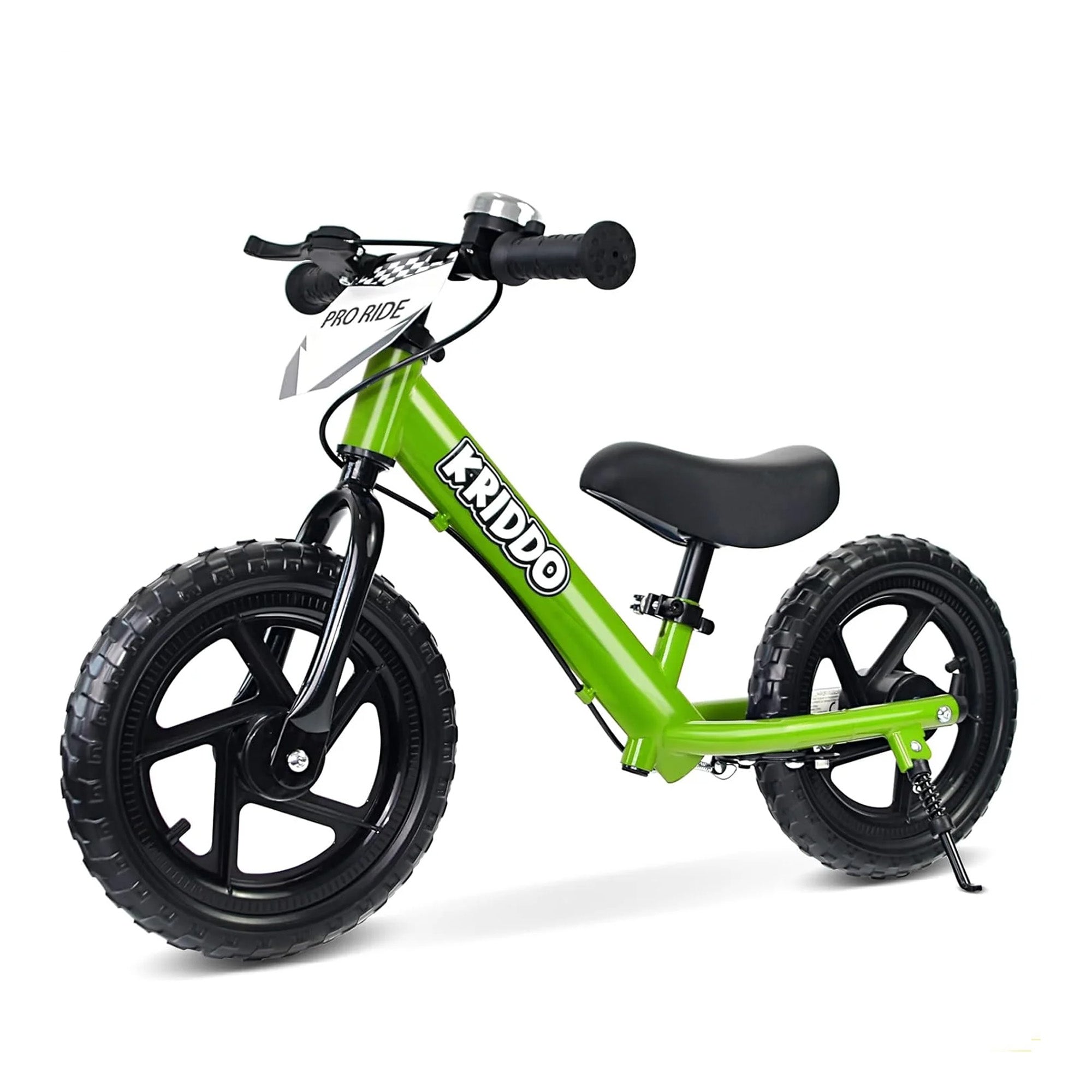 KRIDDO Toddler Balance Bike with Brake and Flag for 2 to 5 Years Old Green