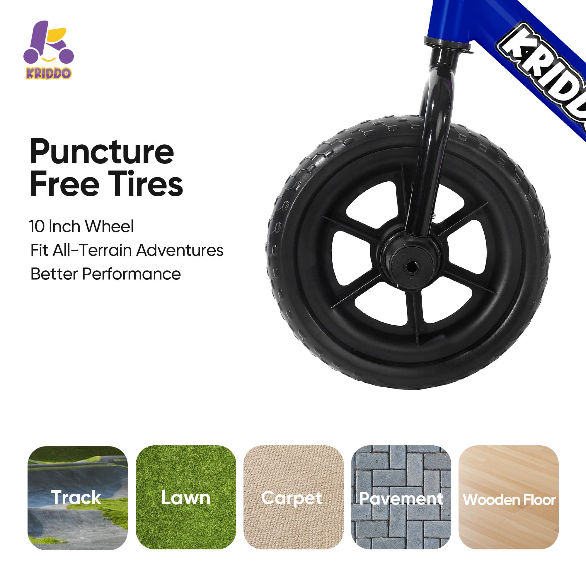 KRIDDO balance bike wheel with puncture-free tires