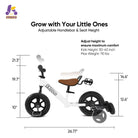 KRIDDO Pedal-Assist Toddler Bike with Training Wheels for Ages 18 Months to 3 Years White