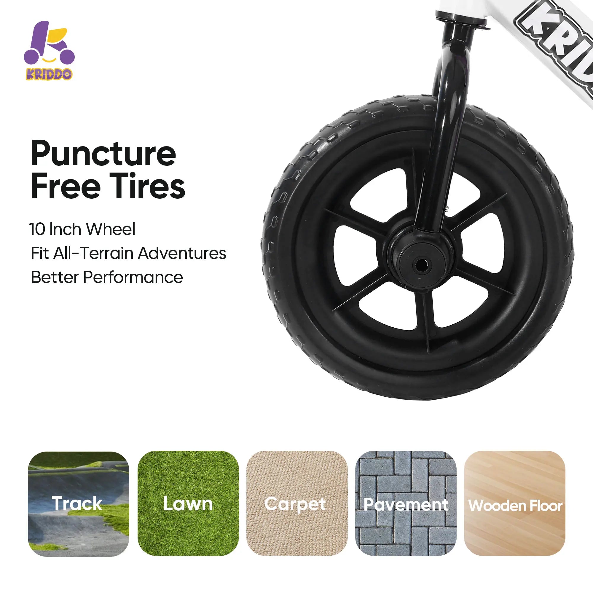 KRIDDO balance bike wheel with puncture-free tires