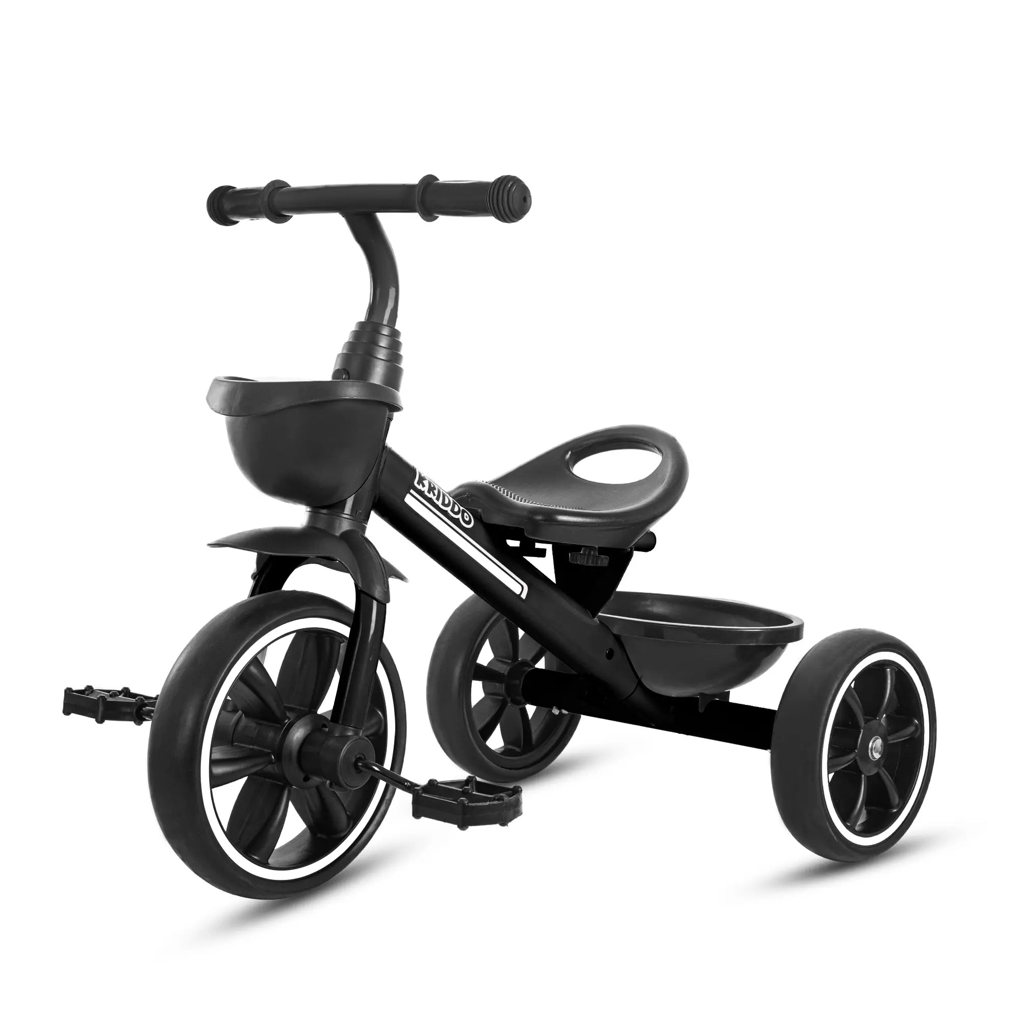KRIDDO Kids Tricycle Easy-Assembly for 2 to 5 Years Old Black