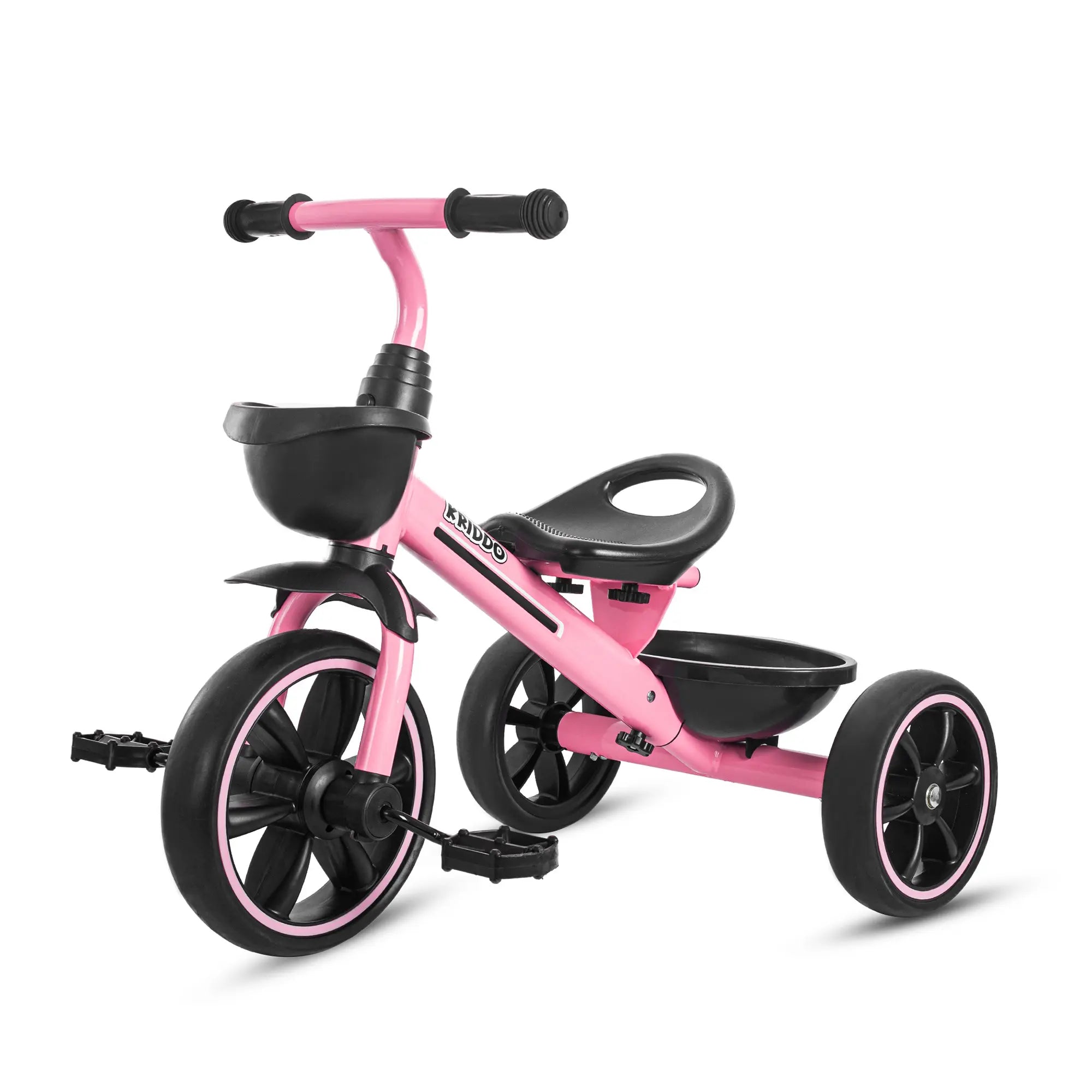 KRIDDO Kids Tricycle Easy-Assembly for 2 to 5 Years Old Pink