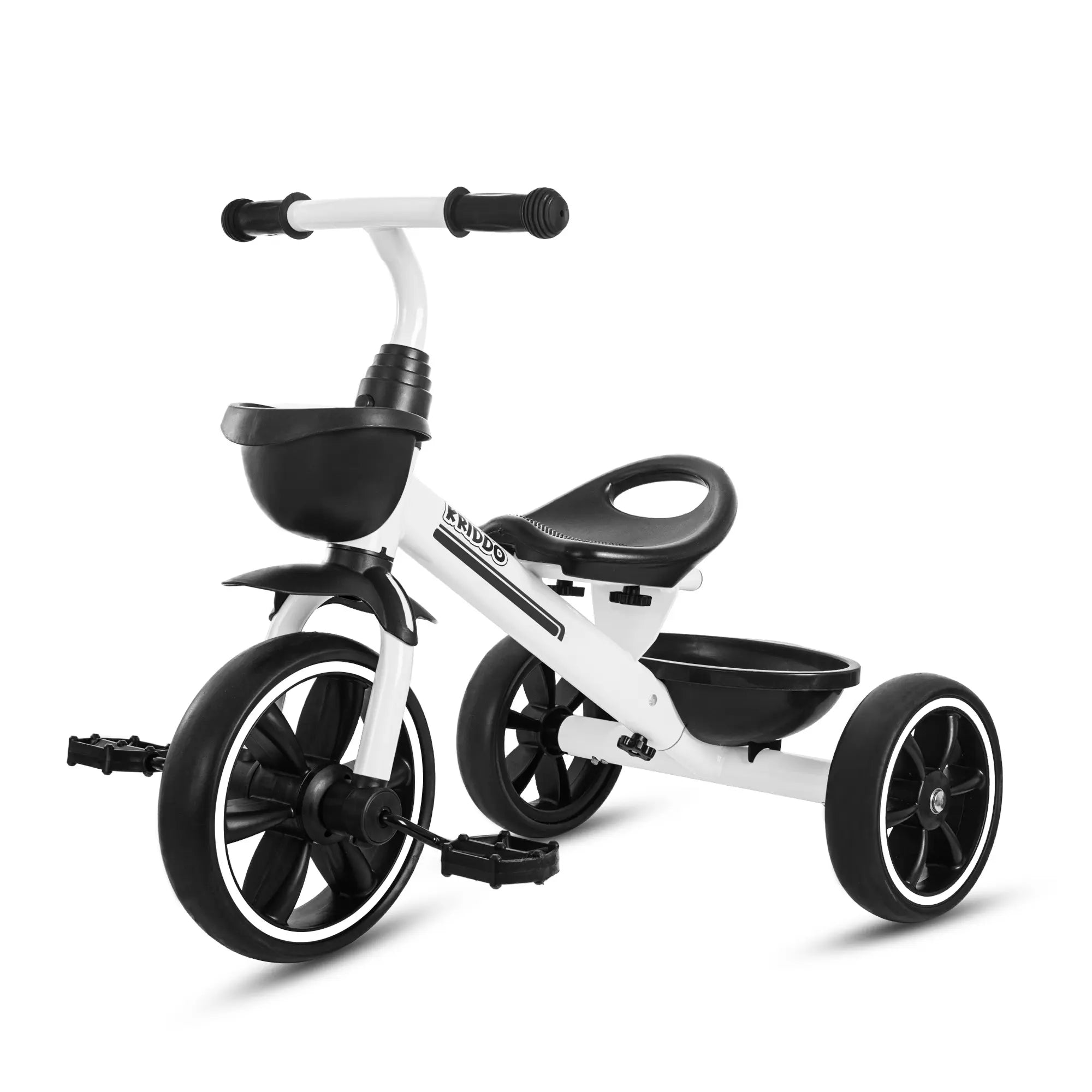 KRIDDO Kids Tricycle Easy-Assembly for 2 to 5 Years Old White