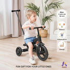 KRIDDO 4-in-1 Childrens Trike for 1.5 to 3 Years Old Black