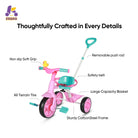 KRIDDO 2-in-1 Kids Push Trike for 18 months to 3 Years Old Pink