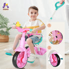 KRIDDO 2-in-1 Kids Push Trike for 18 months to 3 Years Old Pink