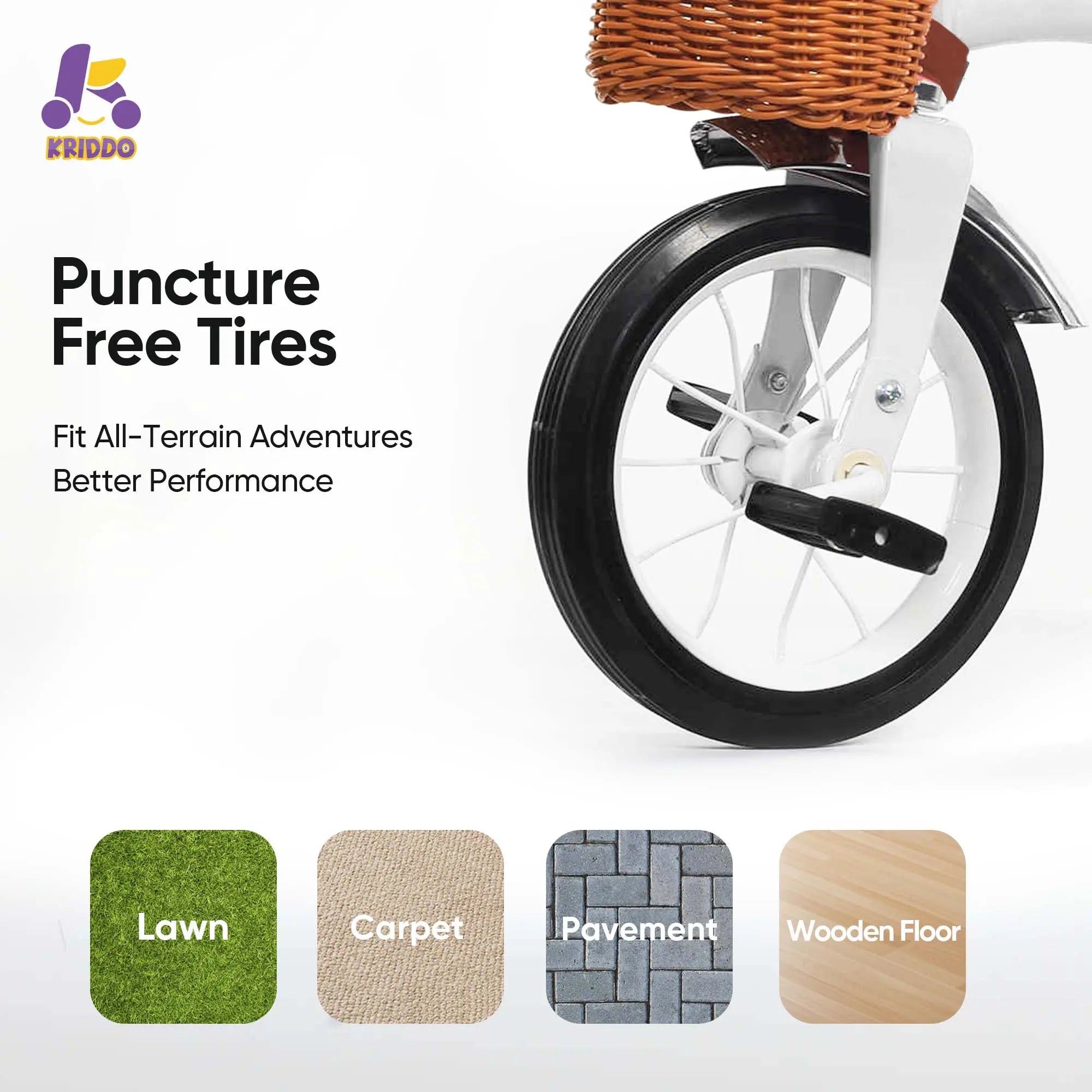 Metal Classic Tricycle with Puncture Free Tires