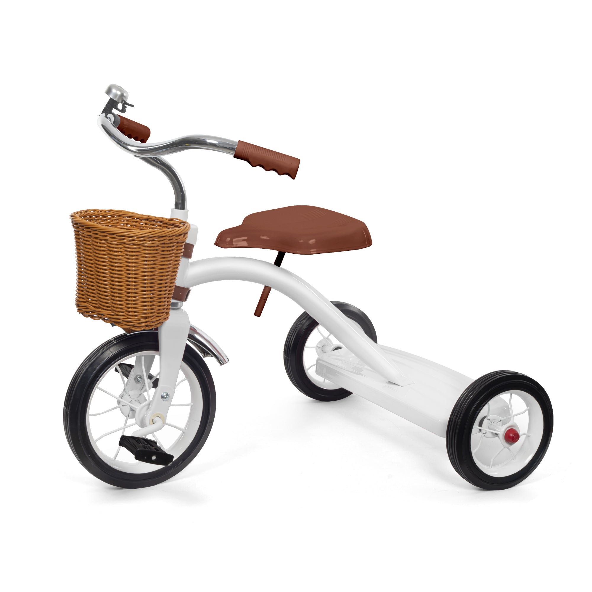 KRIDDO Metal Classic Tricycle with Removable basket for 2 to 4 Years Old White