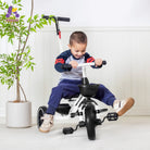 KRIDDO 2-in-1 Toddler Push Tricycle with Handle for 18 Months to 5 Years Old White