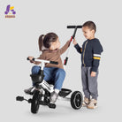 KRIDDO 2-in-1 Toddler Push Tricycle with Handle for 18 Months to 5 Years Old White