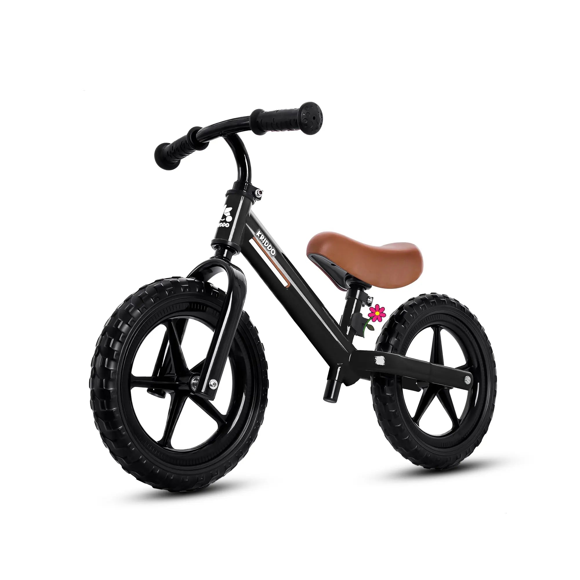 KRIDDO Toddler Balance Bike With Dual Bearing Wheels For 2 to 5 Years Old Black