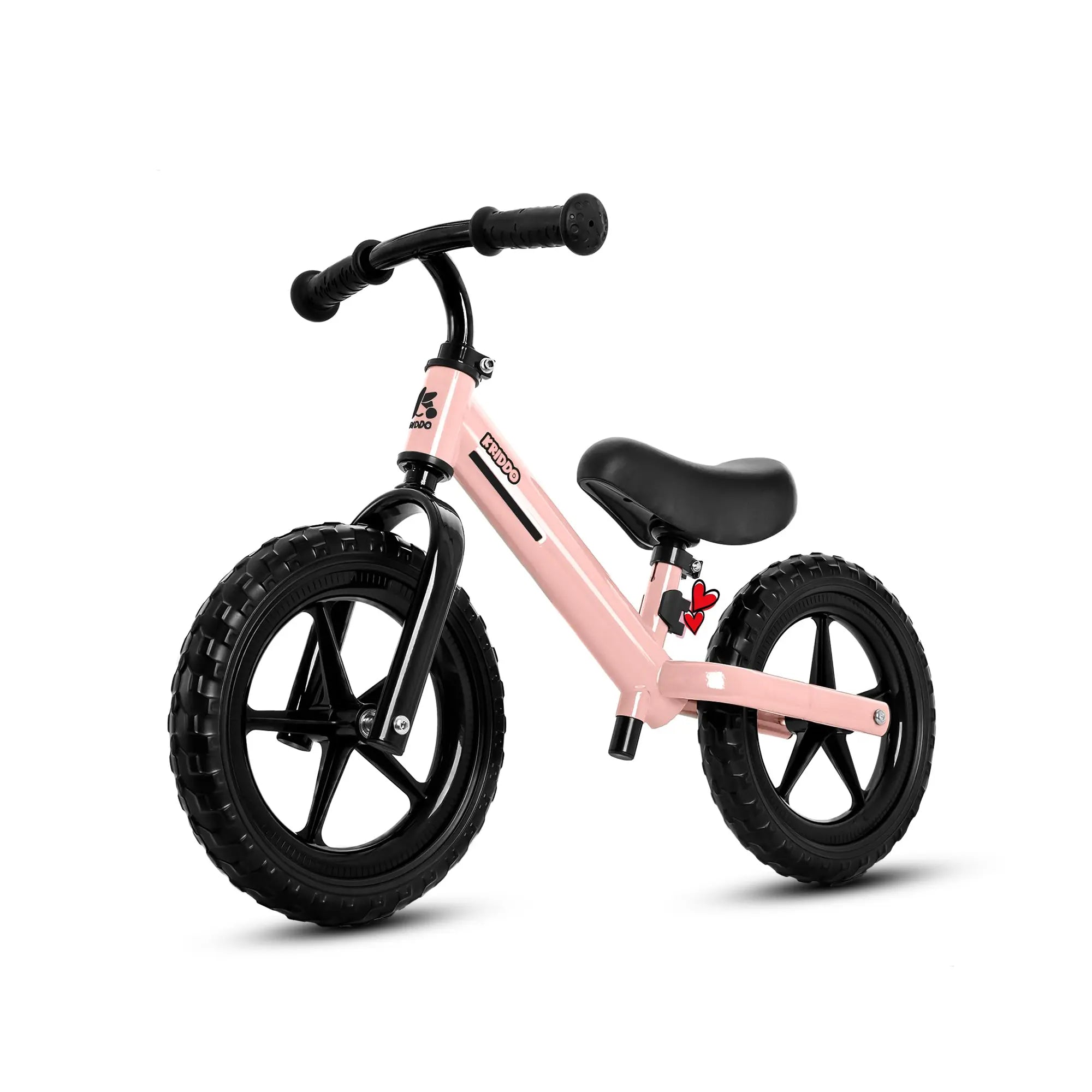 KRIDDO Toddler Balance Bike With Dual Bearing Wheels For 2 to 5 Years Old Pink