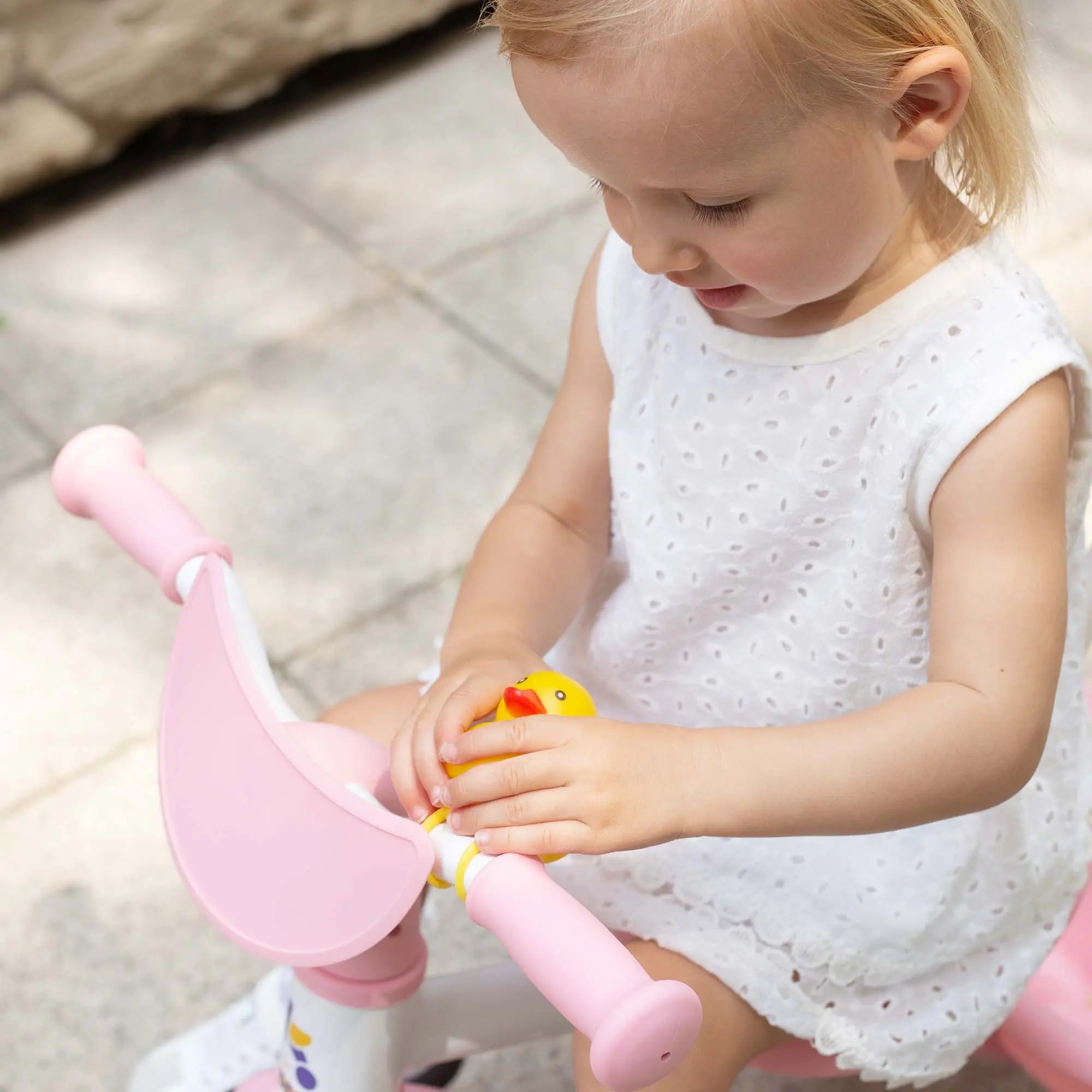 KRIDDO 2-in-1 Pink Toddler Trike with Parent Handle