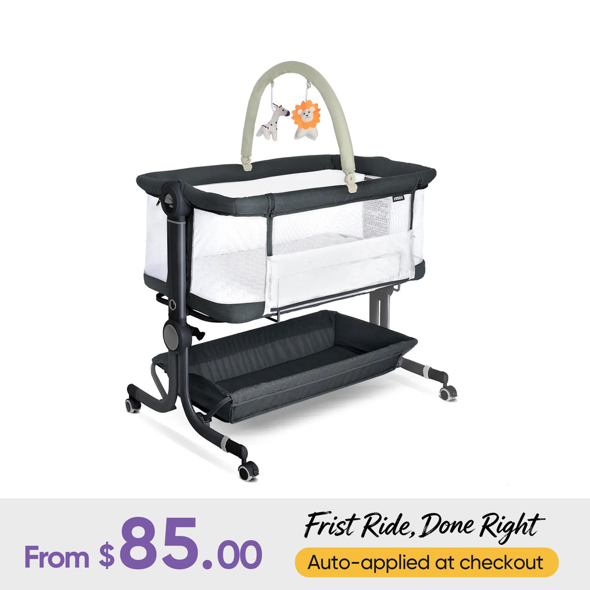 KRIDDO Portable Bedside Sleeper Baby Crib for Newborns