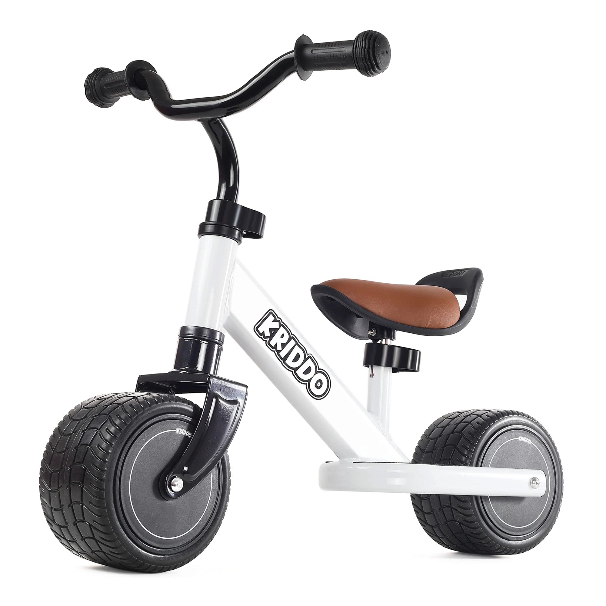 KRIDDO Mini Baby Balance Bike with Adjustable Seat for 1 to 3 Years Old White