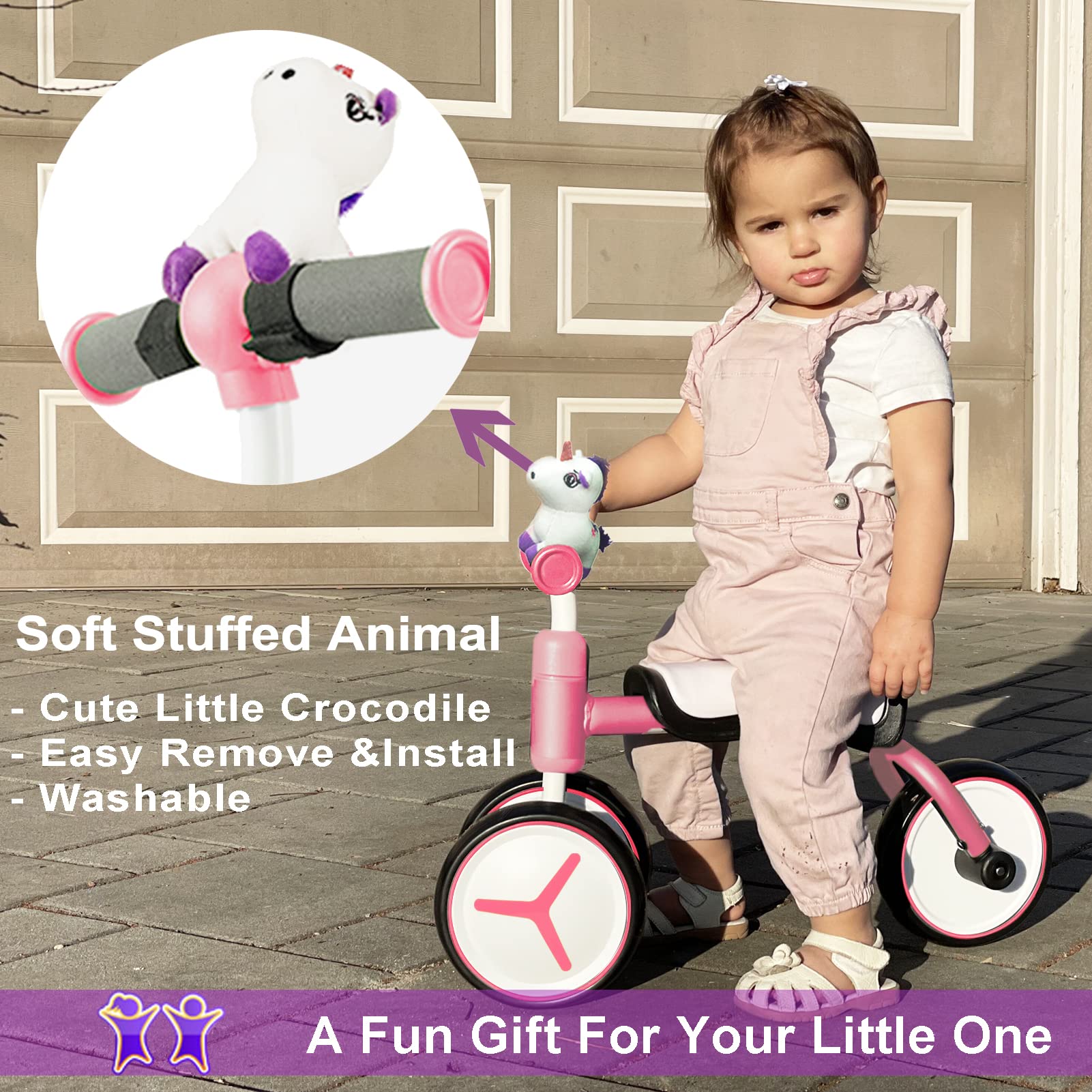 KRIDDO Baby Balance Bike for 1-2 Year Old Boy and Girl, Toddler Mini Bike for One Year Old First Birthday Gifts Baby Toys 12 Months to 2 Year Old Ride-on Toys Gifts Indoor Outdoor Balance Bike, Unicorn