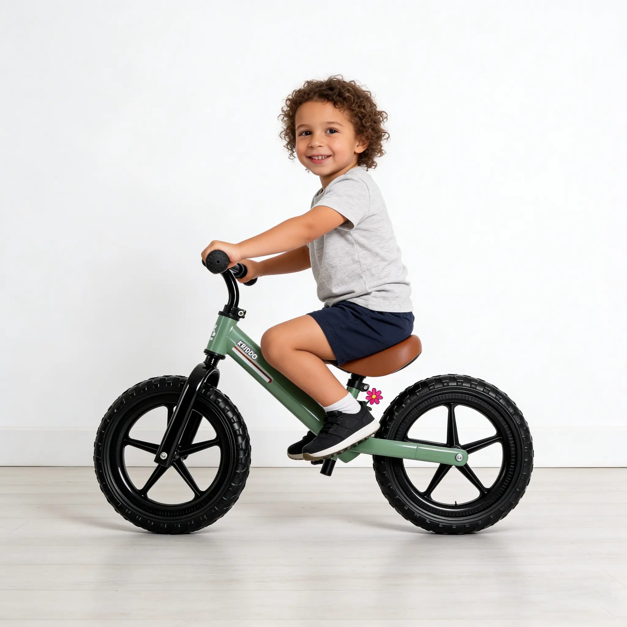 KRIDDO Toddler Balance Bike With Dual Bearing Wheels For 2 to 5 Years Old Green