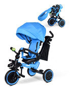 Kriddo Kids Tricycle with bell and Adjustable Seat for 18 Months to 5 Years Old Blue 8-in-1