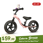 KRIDDO Pink Toy Balance Bike with Unicorn Toy for 2 to 5 Years Old