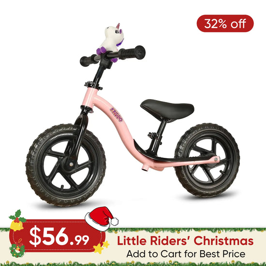 KRIDDO Pink Toy Balance Bike with Unicorn Toy for 2 to 5 Years Old