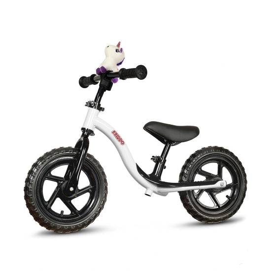 KRIDDO White Toy Balance Bike with Unicorn Toy for 2 to 5 Years Old