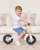 Kriddo Toddler Balance Bike with Wood Frame for 18 Months to 3 Years Old Wooden