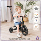 Kriddo Kids Tricycle for 1.5 to 3 Years Old Black 4-in-1