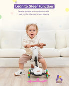 KRIDDO Kids Scooters with Removable Seat for 1 to 5 Years Old White 3-in-1