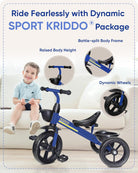 Kriddo Kids Tricycle with Fixed Training Wheels for 2 to 4 Years Old Blue