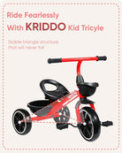 Kriddo Kids Tricycle for 2 to 5 Years Old Red