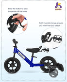 Kriddo Toddler Balance Bike with Removable Training Wheels for 18 Months to 5 Years Old Blue