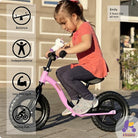 Kriddo Toddler Balance Bike with Stuffed Animal for 18 Months to 4 Years Old Purple