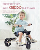 Kriddo Kids Tricycle with Fixed Training Wheels for 2 to 4 Years Old White