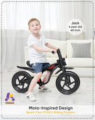 Kriddo Toddler Balance Bike with Headlight and Adjustable Seat for 2 to 5 Years Old Black