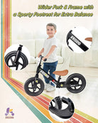 KRIDDO Kids Balance Bike for 2 to 5 Years Old with DIY Colorful Stickers Black