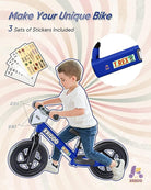 KRIDDO Kids Balance Bike for 2 to 5 Years Old with DIY Colorful Stickers Blue