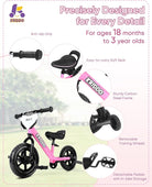 Kriddo Toddler Balance Bike with Removable Training Wheels for 18 Months to 5 Years Old Pink