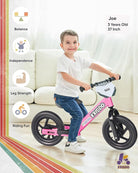 KRIDDO Kids Balance Bike for 2 to 5 Years Old with DIY Colorful Stickers Pink