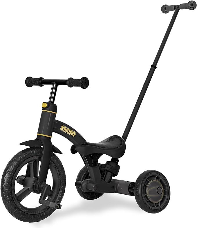 Kriddo Kids Tricycle for 1.5 to 3 Years Old Black 4-in-1