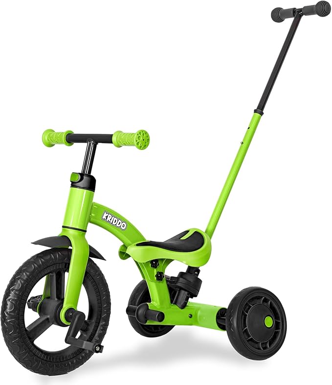 Kriddo Kids Tricycle for 1.5 to 3 Years Old Green 4-in-1