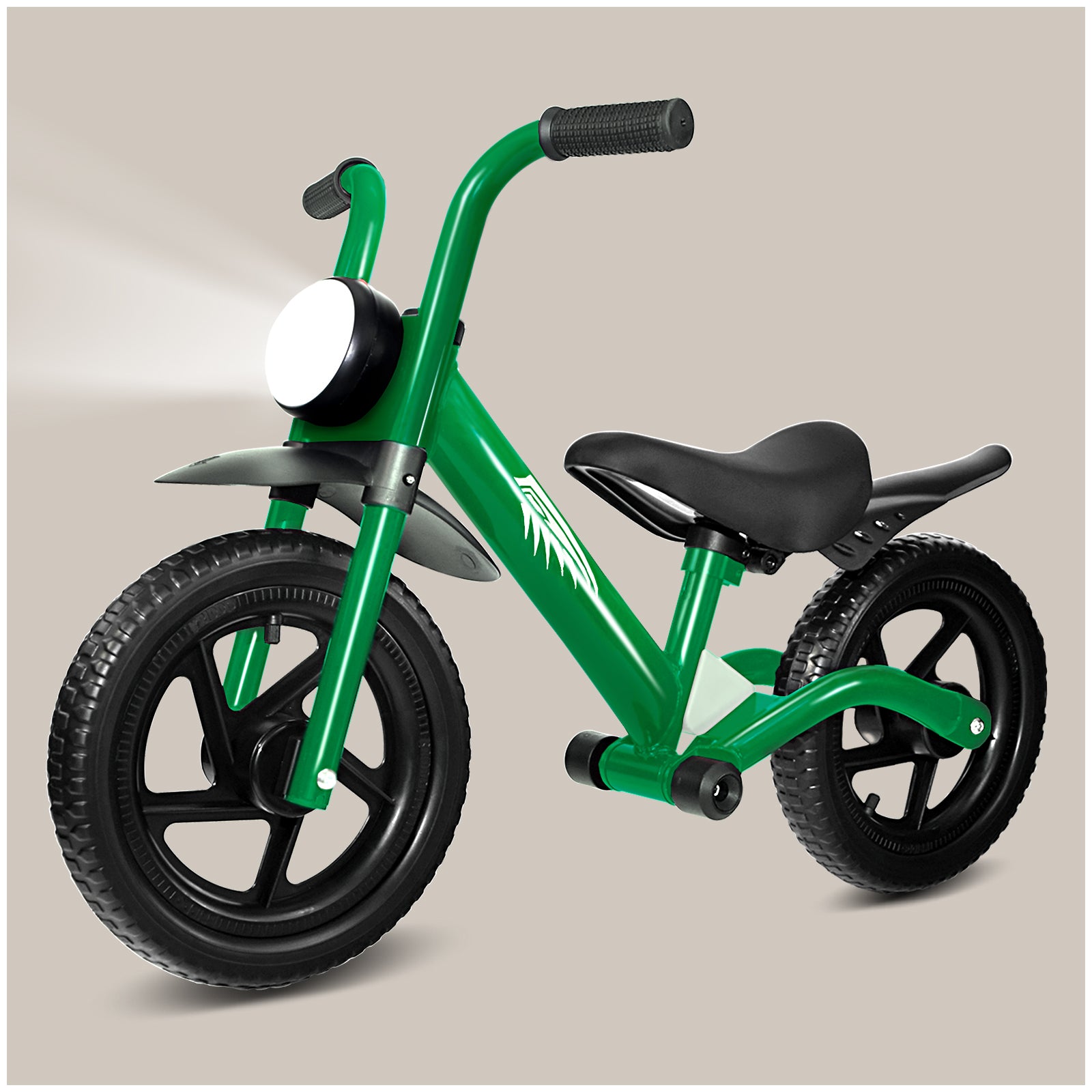 Kriddo Toddler Balance Bike with Front Light and Adjustable Seat for 2 to 5 Years Old Green