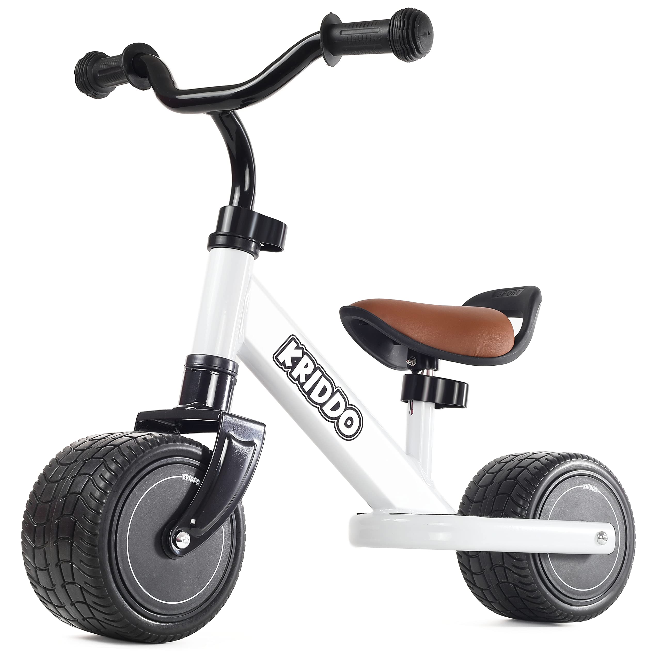 KRIDDO Baby Balance Bike 1-3 Year Old, Mini Cruiser Bike for One Year Old First Birthday Gifts Baby Toys 12 Months to 3 Year Old, White