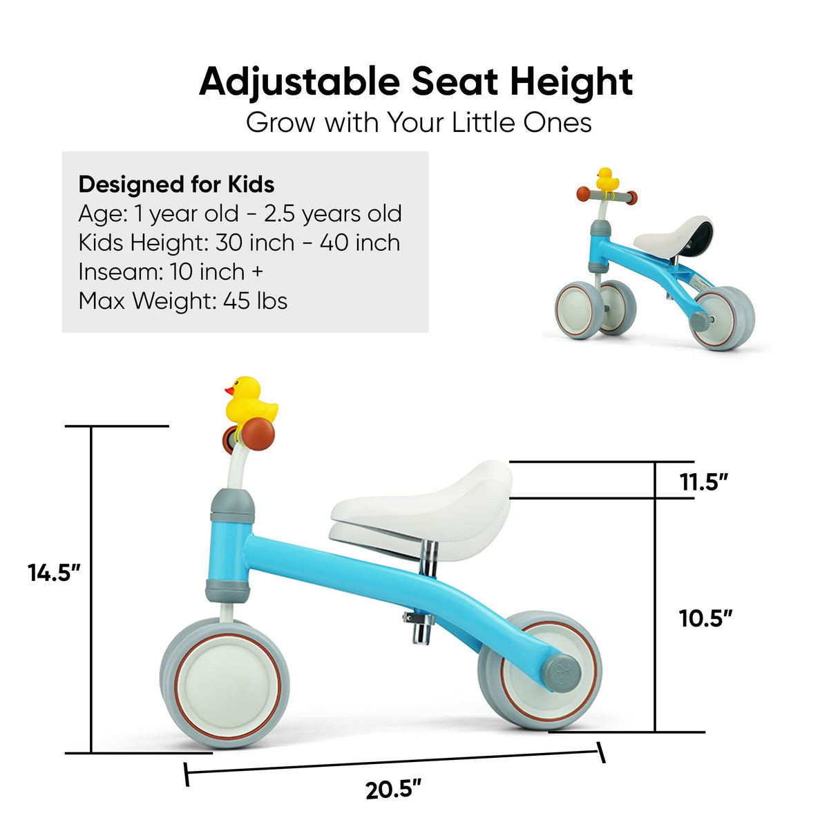 KRIDDO Baby Balance Bike for 12 Year Old Boy and Girl Gifts, Toddler